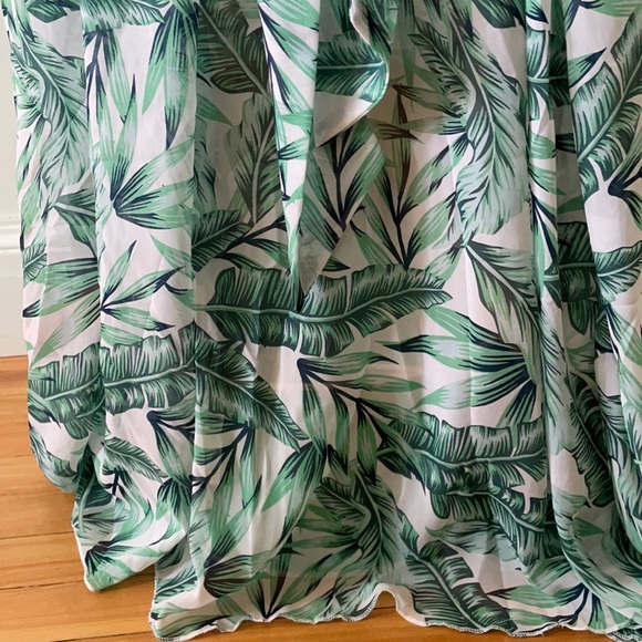 Petal Roz Green Tropical Print Chiffon Maxi Dress, Size S - Picture 15 of 16
